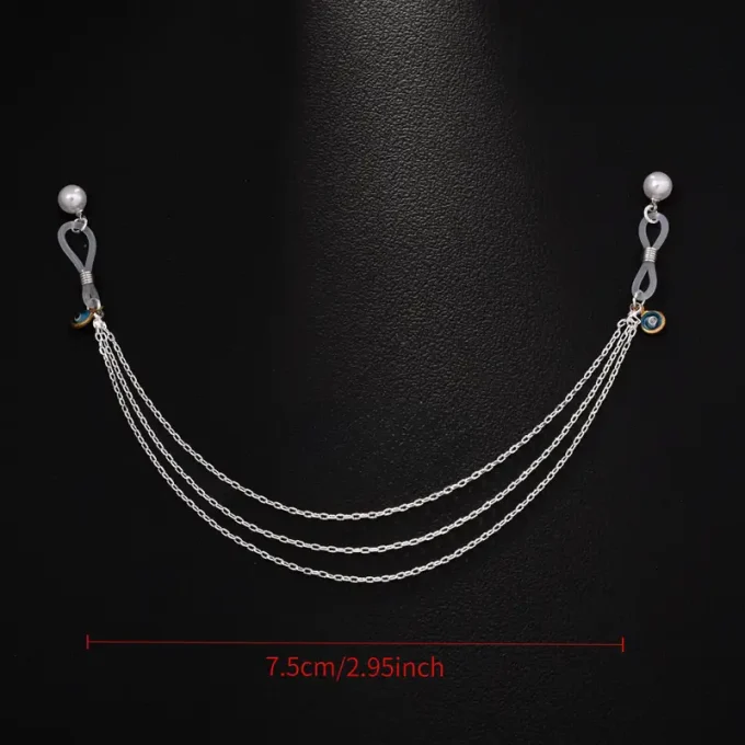 A Trendy And Exquisite Body Chain With A Sexy Devil Eye Artificial Pearl Necklace, Fashionable And Simple Body Jewelry.